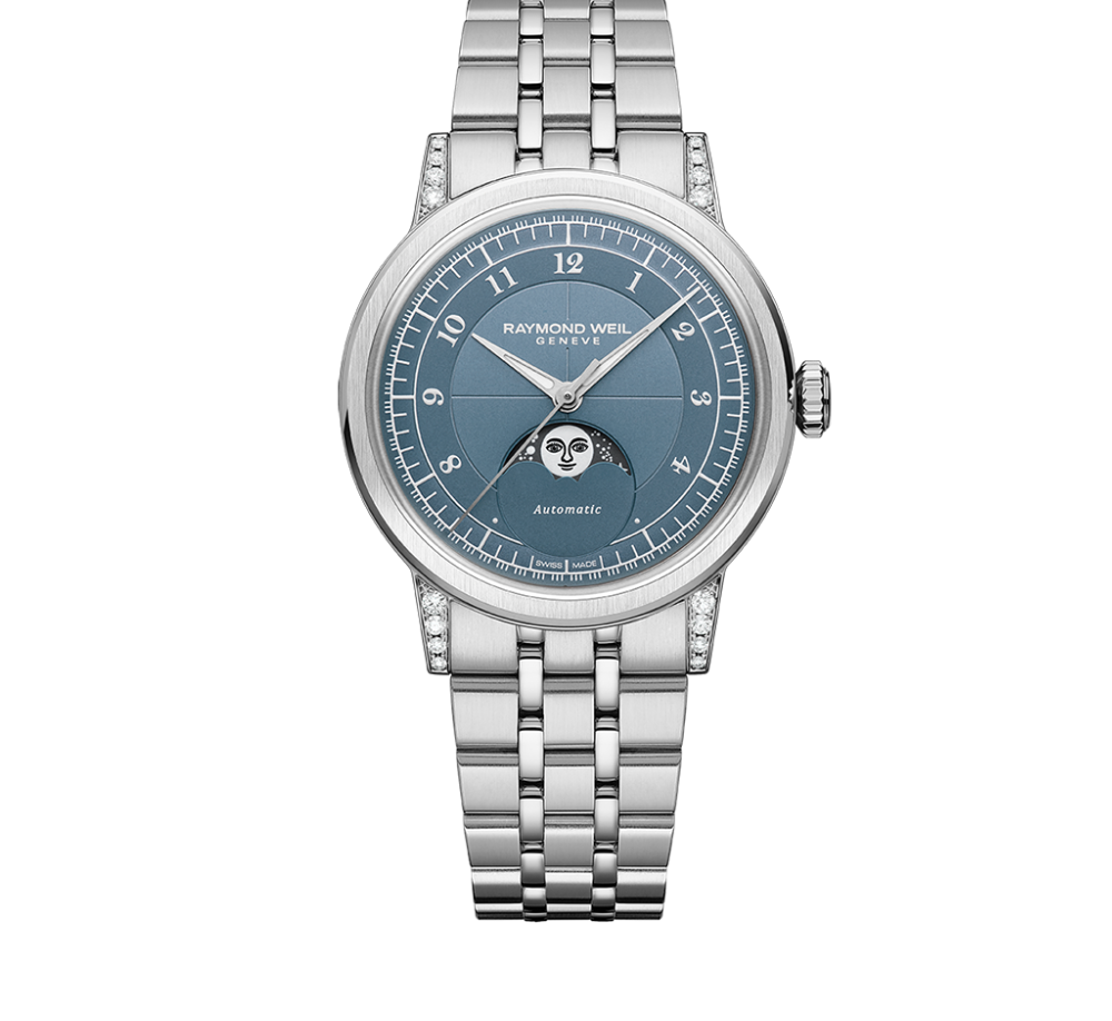 MILLESIME - Denim Blue Moon Phase, 35mm, Diamonds