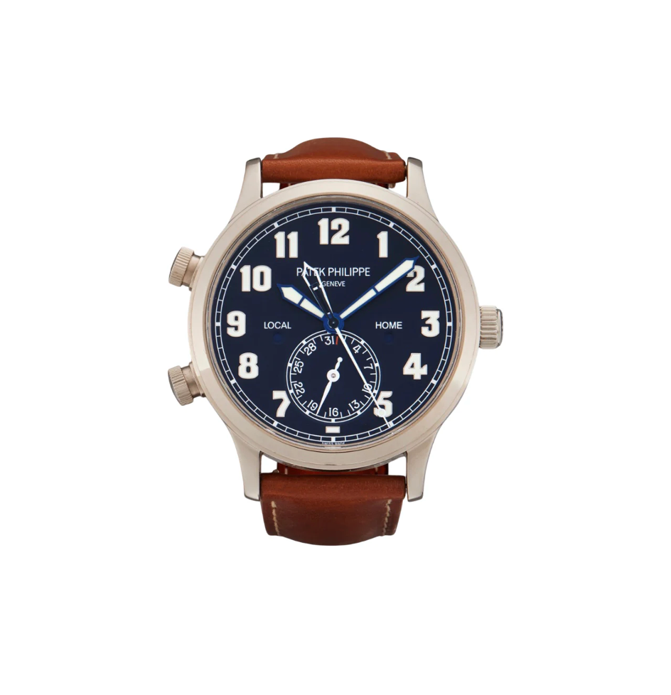 CALATRAVA PILOT TRAVEL TIME - WHITE GOLD