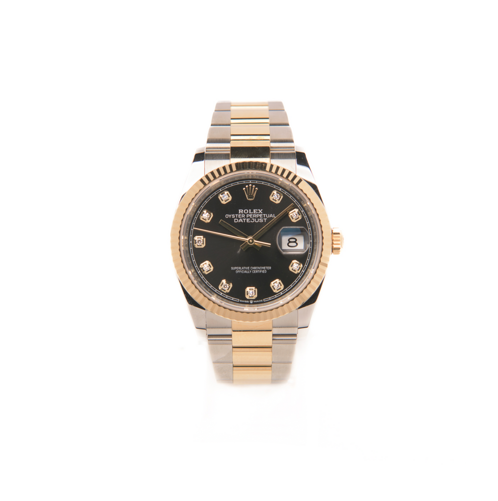 Datejust 36 "Bright Black Diamond Dial" 18ct Yellow Gold and Oystersteel - 2022