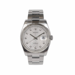 Datejust 36 Oystersteel & White Gold, "Rolex Motif" Diamonds