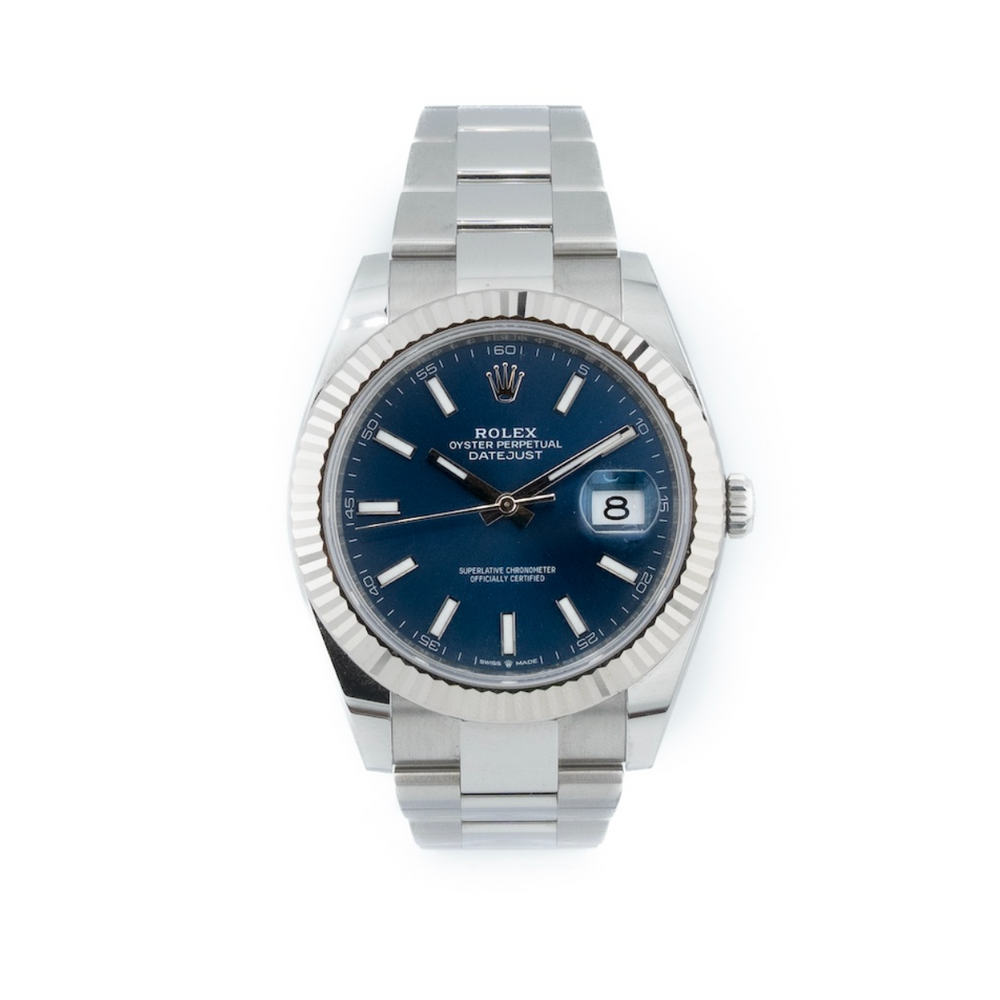 Datejust 41 - Oystersteel, Fluted Oyster, Bright Blue (2024)