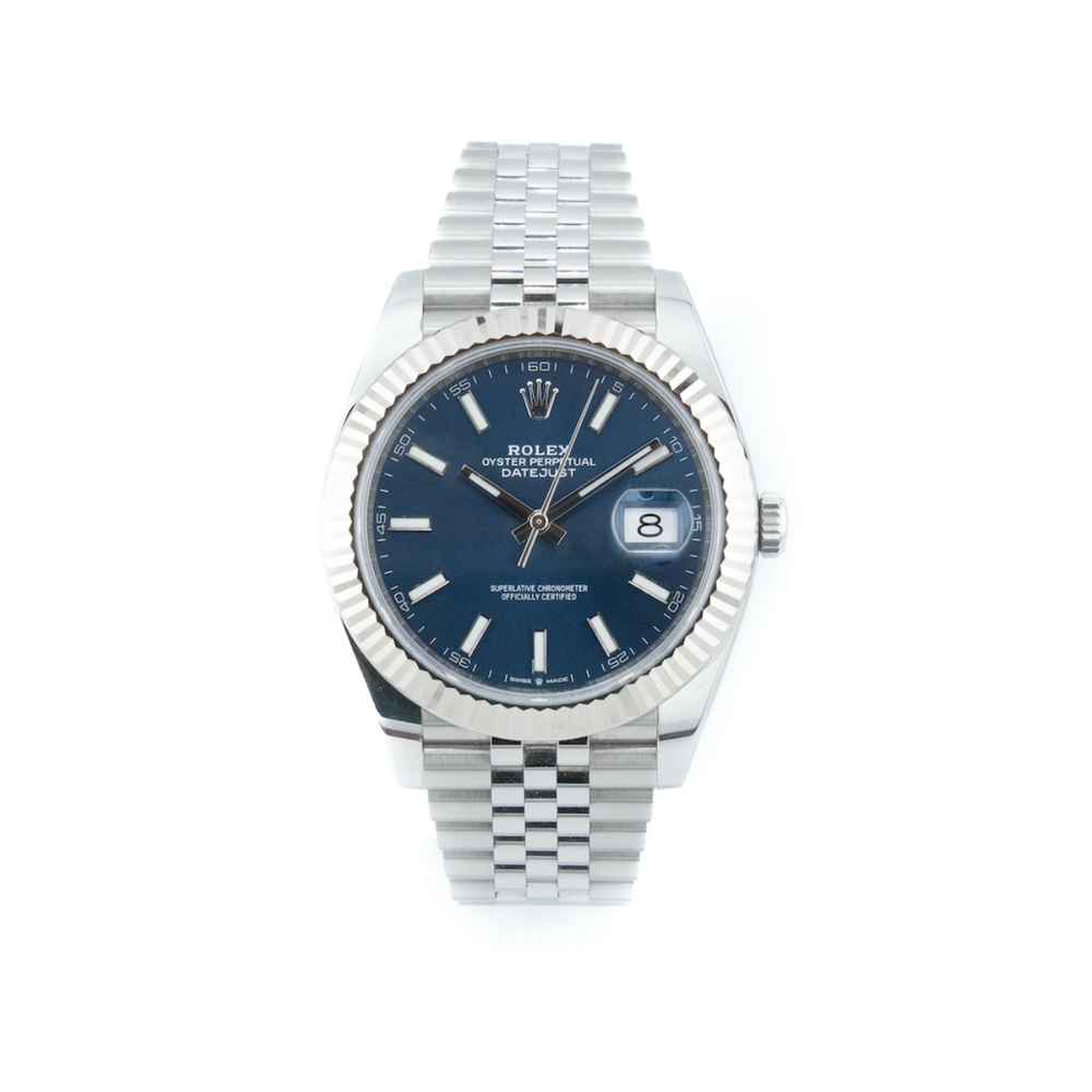 Datejust 41 - Oystersteel & 18 ct White Gold, Bright Blue - 2019