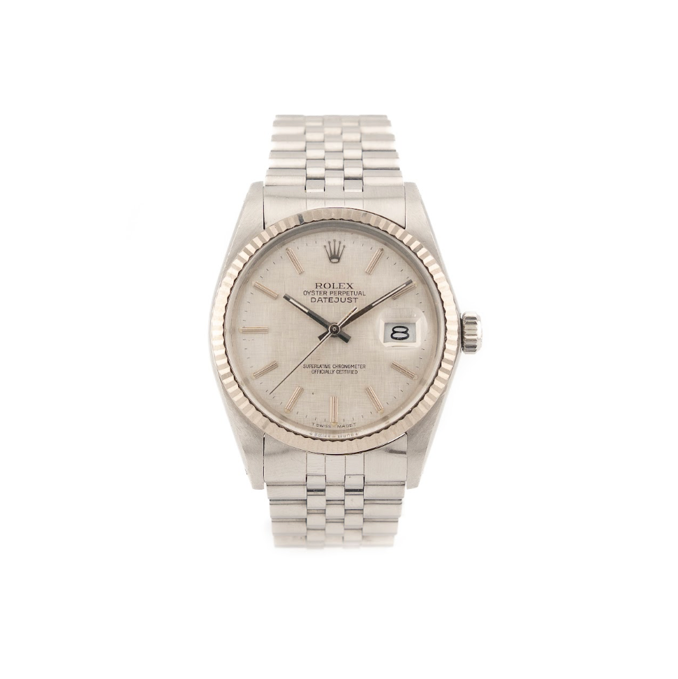 Datejust 36 Oystersteel and 18 ct White gold "Linen" - 16014