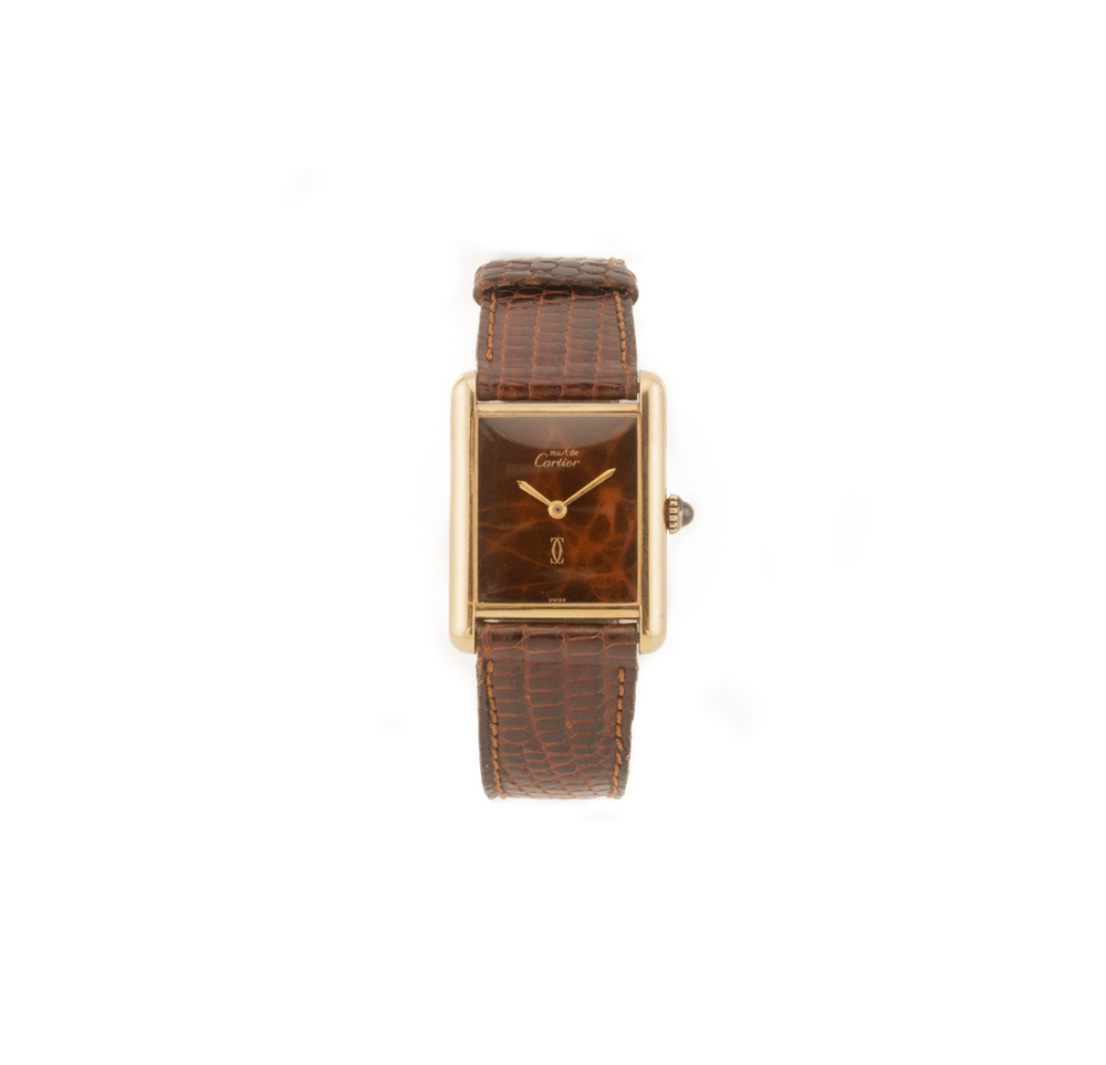 Must De Cartier Tank Tiger's Eye" Brown Dial