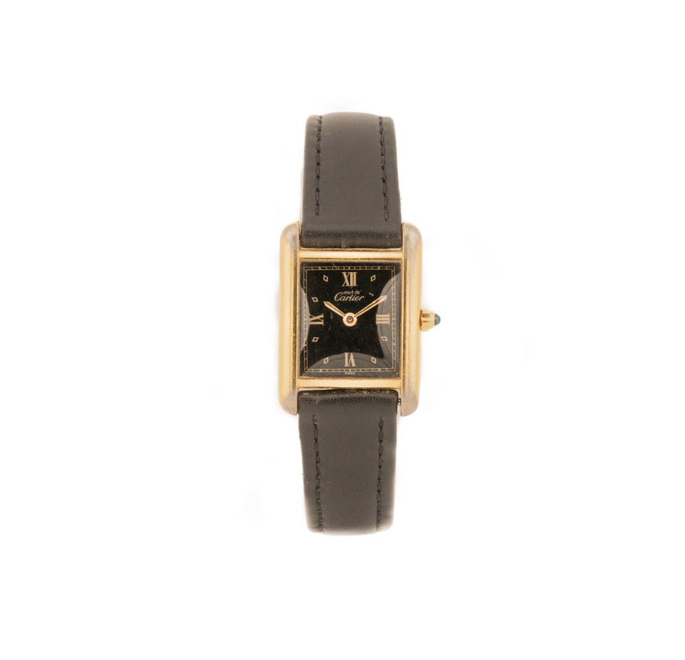 Must de Cartier Tank SM Black Roman Dial