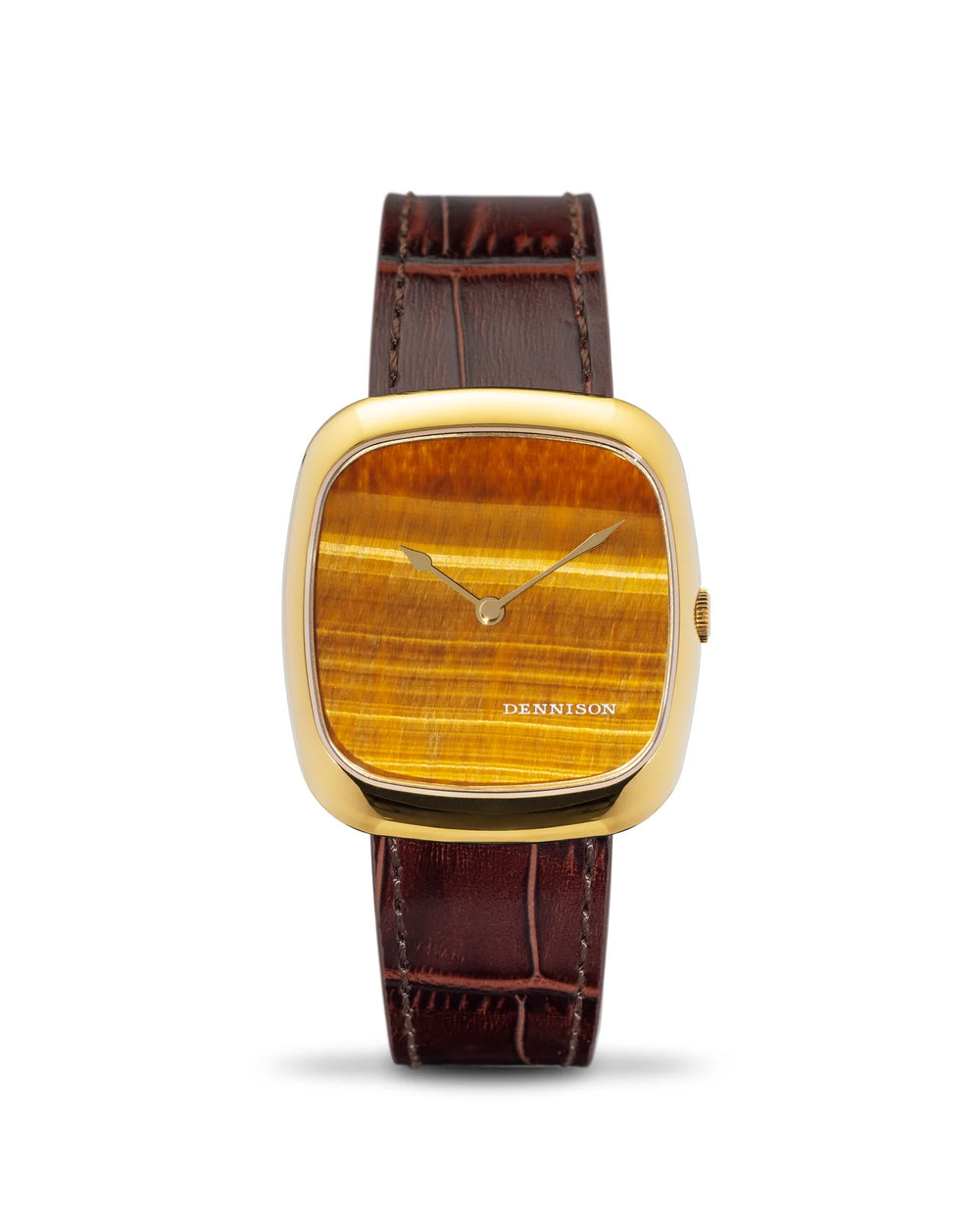 Dennison Tiger Eye in Gold Stainless