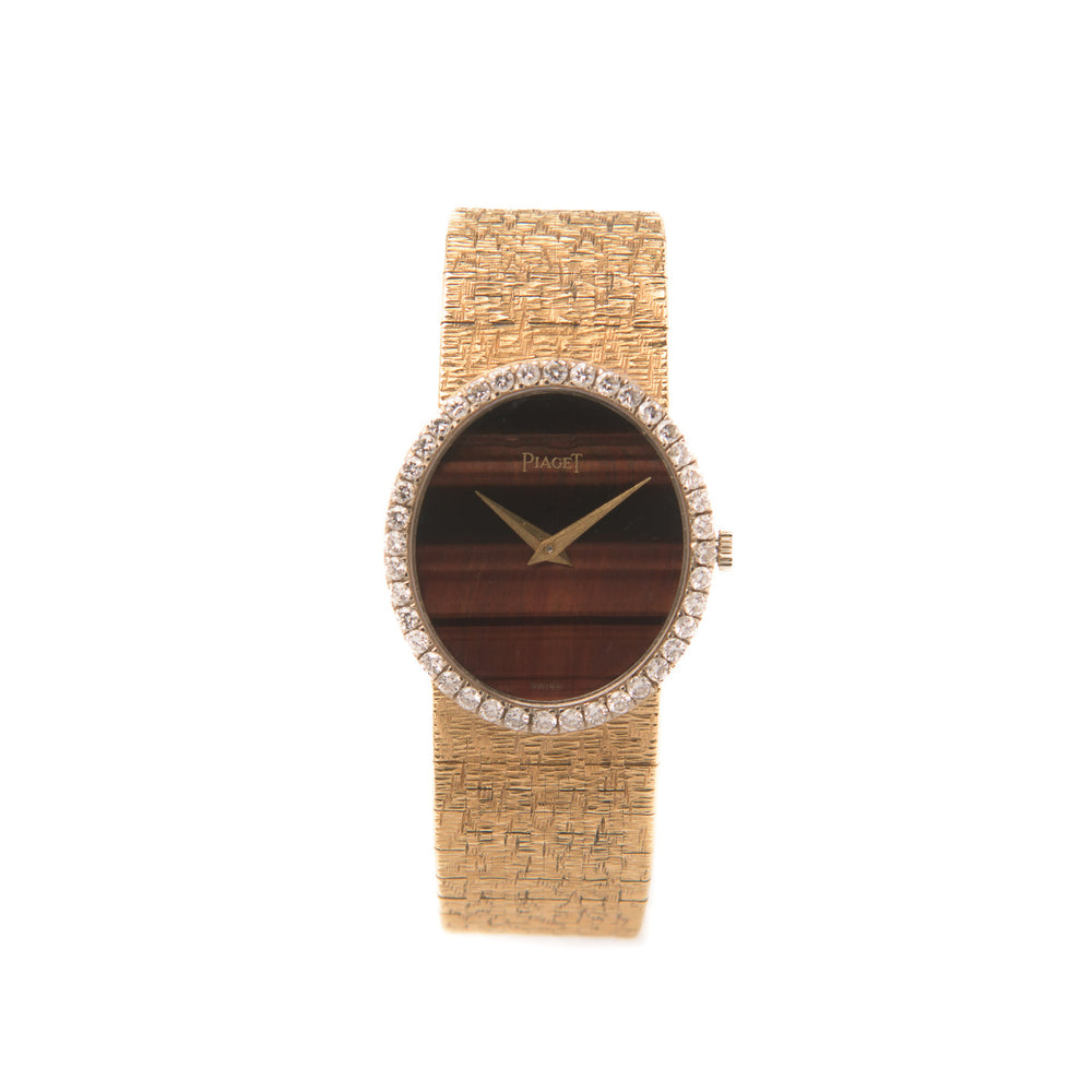 Piaget Diamond Tiger Eye Vintage Cocktail, 18k Yellow Gold