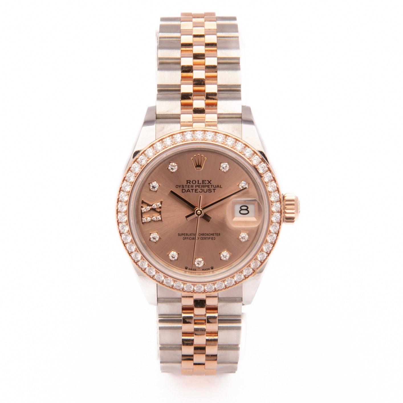 Rolex datejust lady sale rose gold