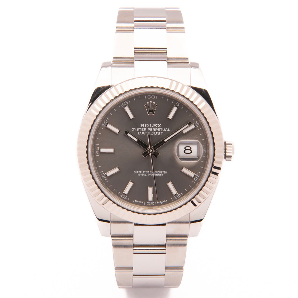 Datejust 41- Oystersteel & 18 ct White Gold, Slate Dial