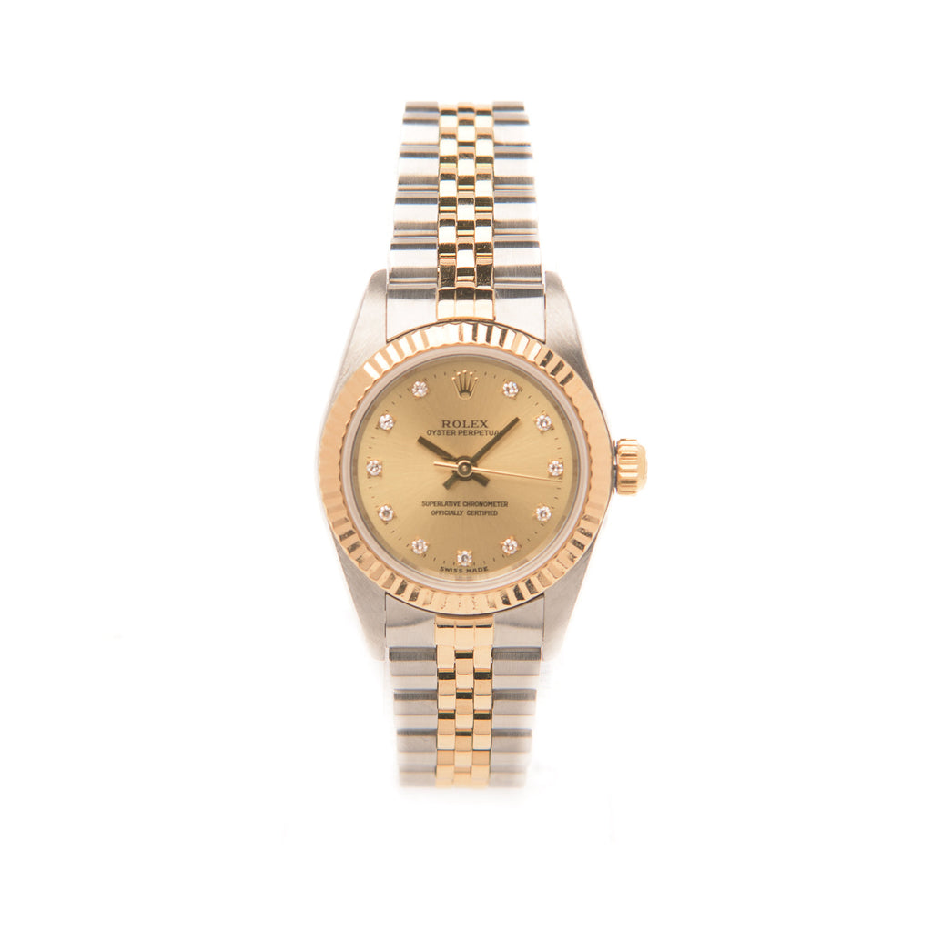 Rolex Oyster Perpetual Lady 26 - Oystersteel and Yellow Gold, Champagn ...
