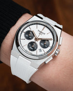 White Tissot PRX Chronograph CTS Rubber Strap