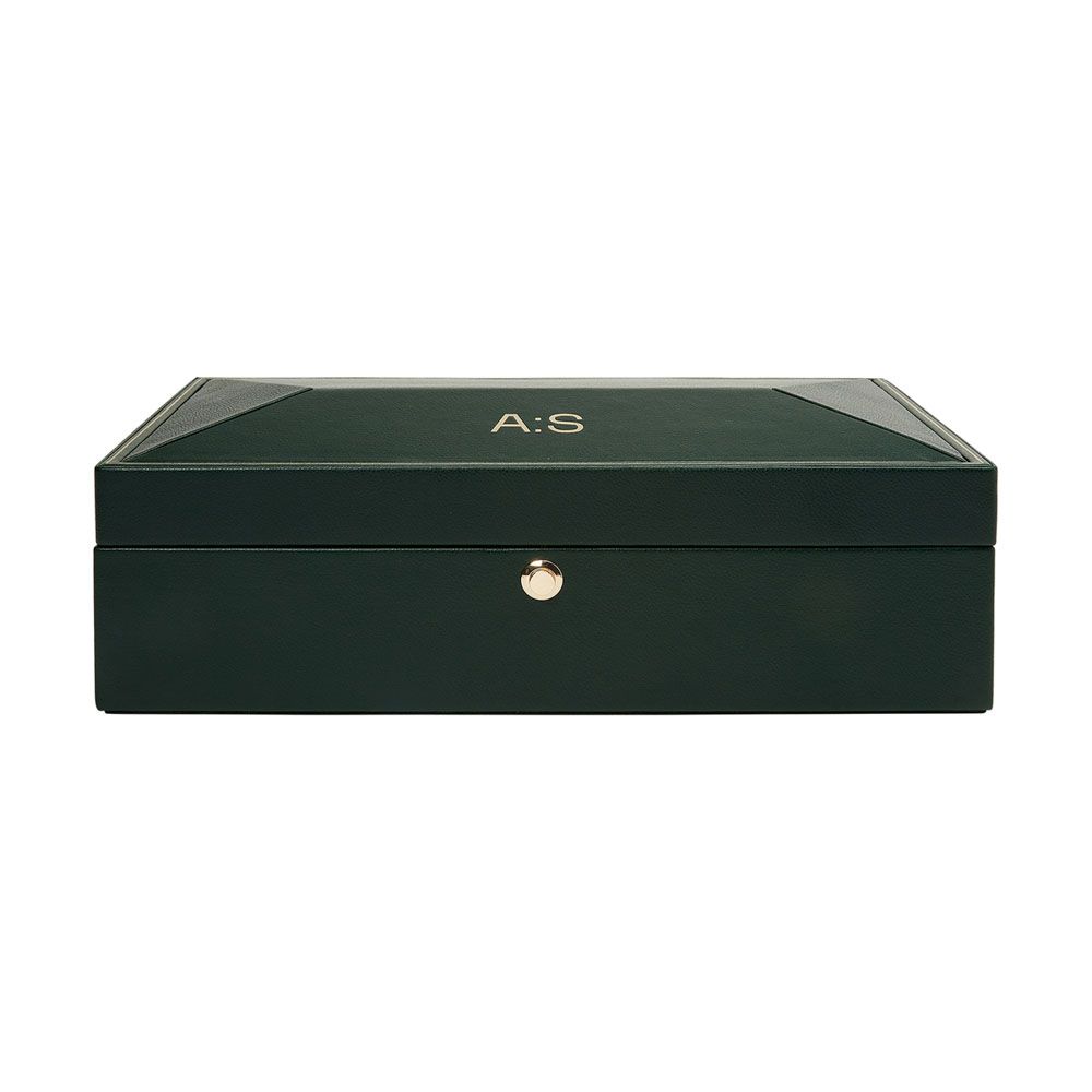 Wolf Analog Shift 10 Piece Watch Box Green