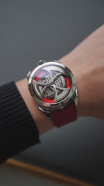 Red Curved CTS Rubber Strap for MB&F MAD1