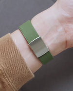 Olive Green Sailcloth CTS Rubber Strap for Cartier Santos de Cartier