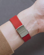 Red Sailcloth CTS Rubber Strap for Cartier Santos de Cartier