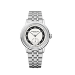 Raymond Weil Millesime Small Seconds automatic watch with black and cream tuxedo dial on stainless steel bracelet