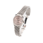 Side profile of Rolex Datejust 31 Ref. 278274 showing Oystersteel 31 mm case and fluted bezel