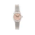 Rolex Datejust 31 Oystersteel with pink dial, diamond hour markers, fluted bezel, and Jubilee bracelet Ref. 278274