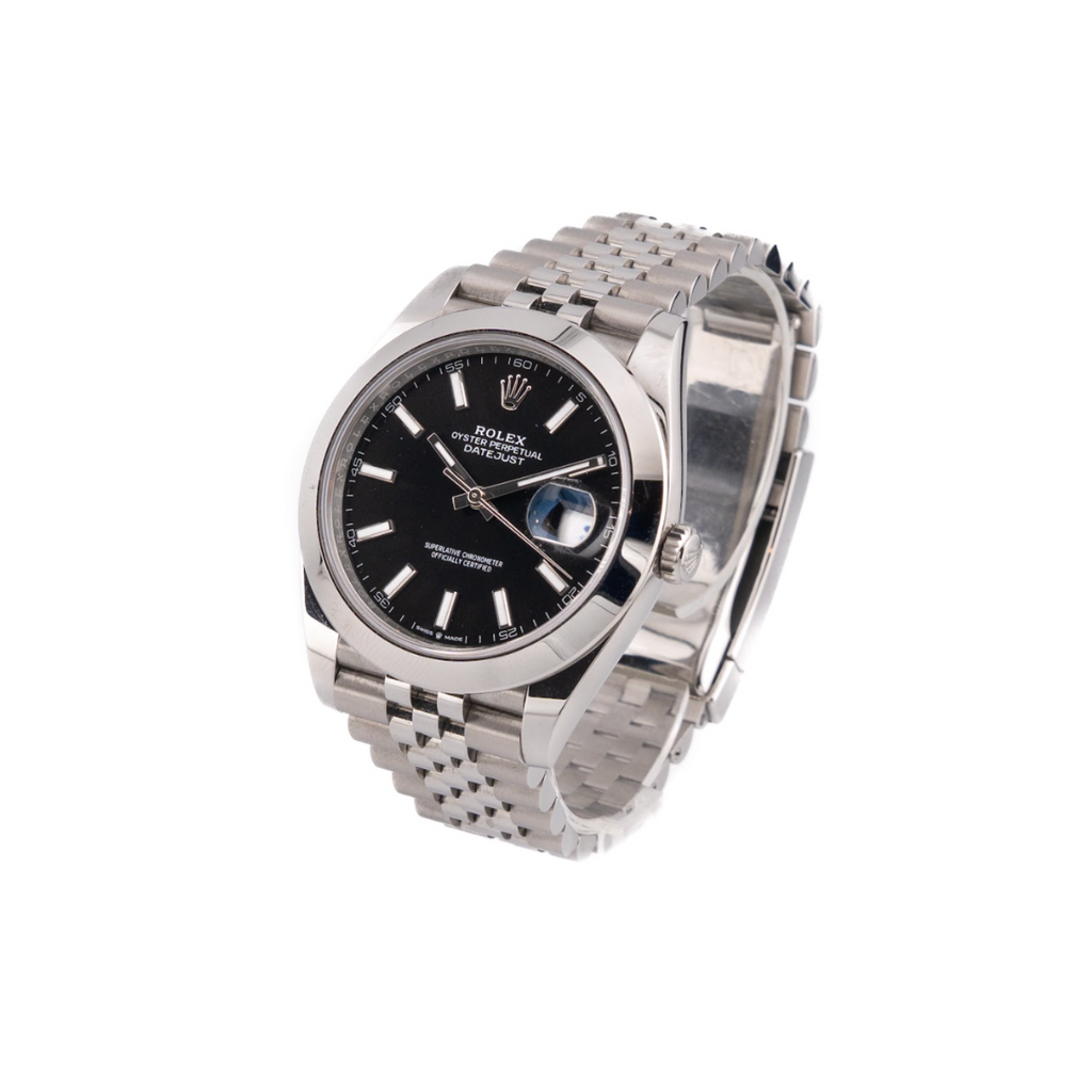 Rolex Datejust 41 Oystersteel – Black Dial, Smooth Bezel, Jubilee Brac ...