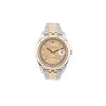 Rolex Datejust 41 Oystersteel and 18k yellow gold with champagne dial Ref. 126333, 41mm case and fluted bezel