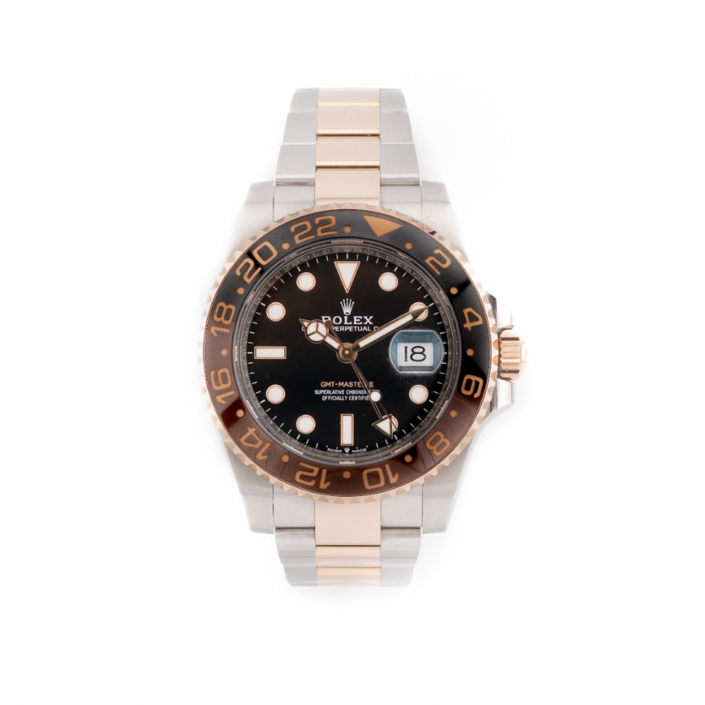 Rolex GMT-Master II Root Beer 40mm two-tone watch with black dial, brown and black Cerachrom bezel, Oystersteel and Everose gold case