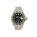 Rolex Submariner 16610LV Kermit green bezel dive watch, black Maxi dial, 40mm stainless steel, 2009
