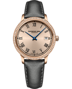 Toccata Ladies 80 Diamonds Grey Satin Quartz Watch, 34 mm