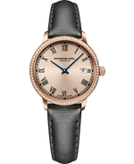 Toccata Ladies 76 Diamonds Grey Satin Quartz Watch, 29 mm