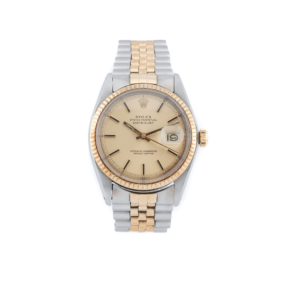 Vintage Rolex Datejust 36 two-tone champagne dial, 36mm, Oystersteel and yellow gold
