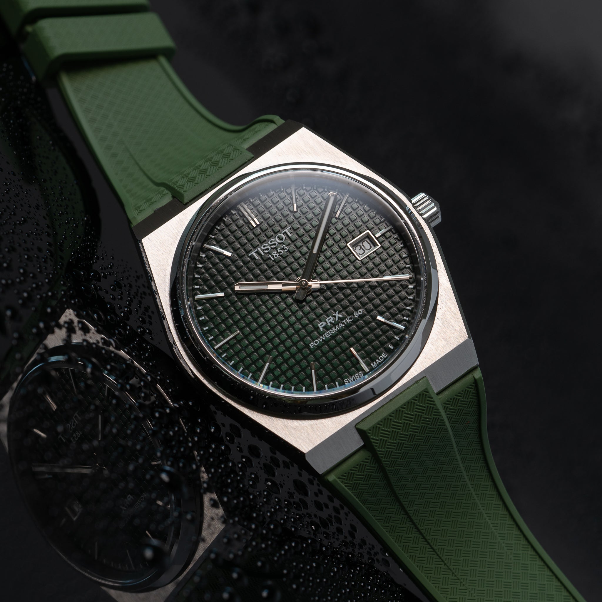 Green Tissot PRX Rubber Strap LAST ONE