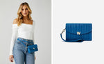 Wolf Mimi Crossbody Bag with Wristlet Blue