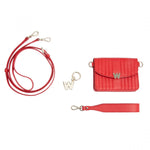 Wolf Mimi Mini Bag with Wristlet & Lanyard Red