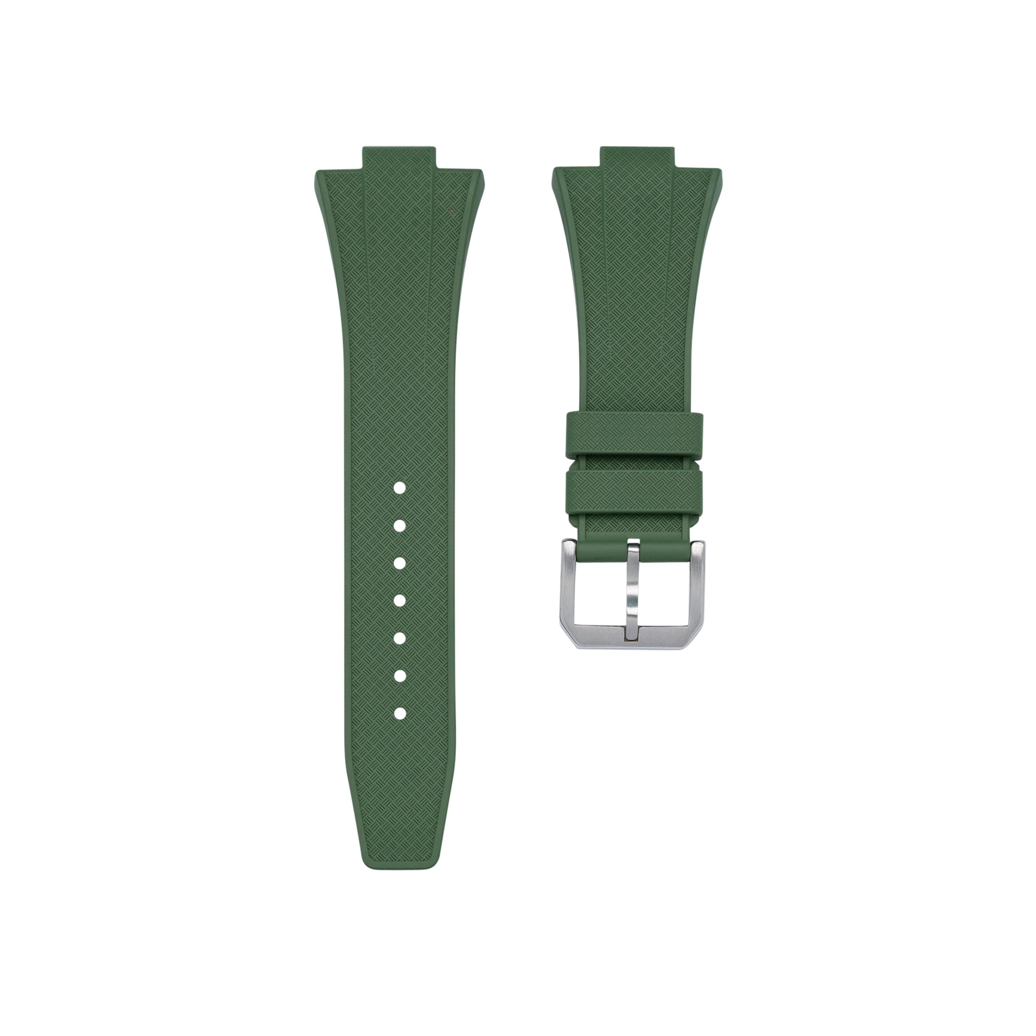 Green rubber store watch strap