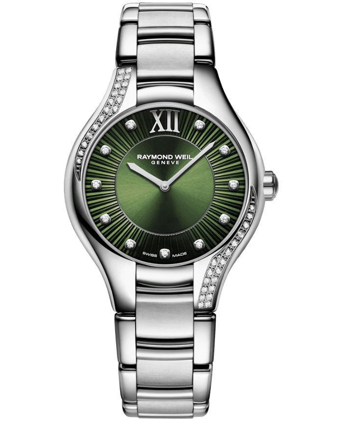 Noemia 32mm - Green Dial with 47 Diamonds