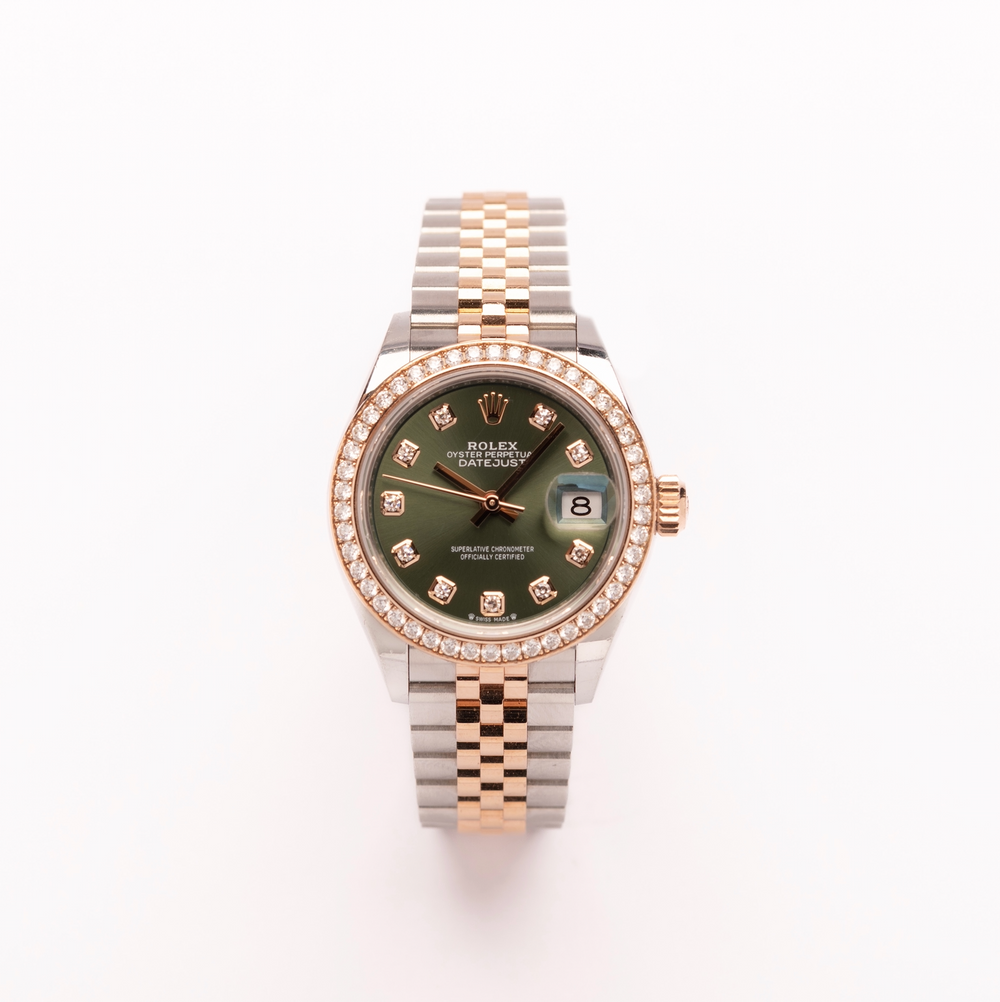 Datejust 28 - Oystersteel & Everose Gold, Diamond-Set Bezel (2021)